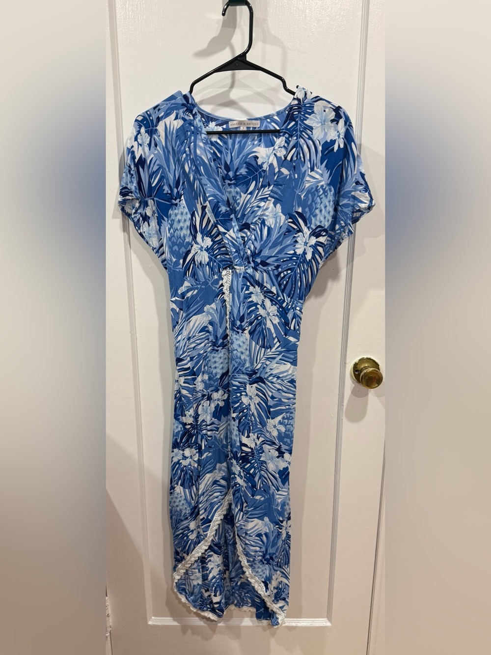 America & Beyond Blue and White Maxi dress